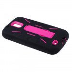 Wholesale Samsung Galaxy S2 / T989 Armor Hybrid Case with Kickstand (Black-Hot Pink)